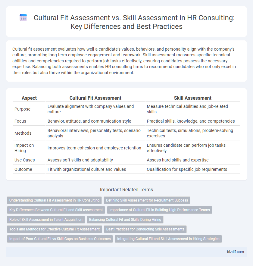 Cultural Fit Assessment vs. Skill Assessment in HR Consulting: Key Differences and Best Practices