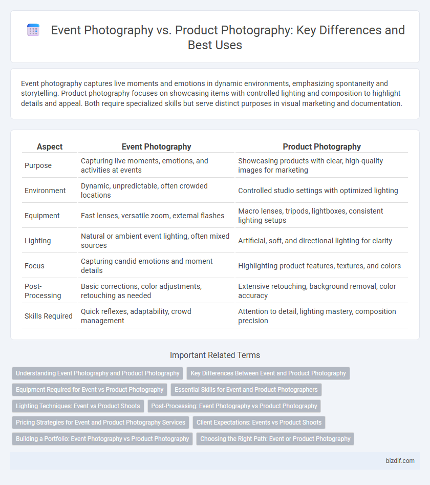 Event Photography vs. Product Photography: Key Differences and Best Uses