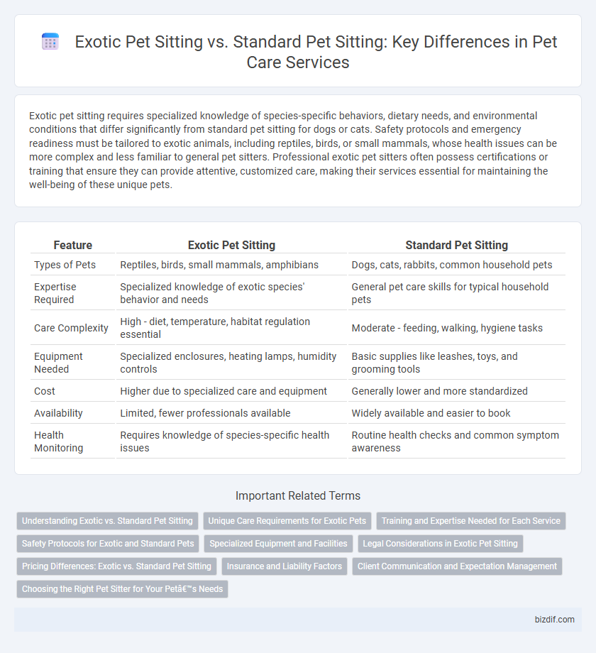 Exotic Pet Sitting vs. Standard Pet Sitting: Key Differences in Pet Care Services