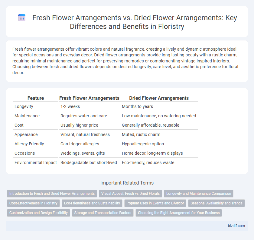 Fresh Flower Arrangements vs. Dried Flower Arrangements: Key Differences and Benefits in Floristry