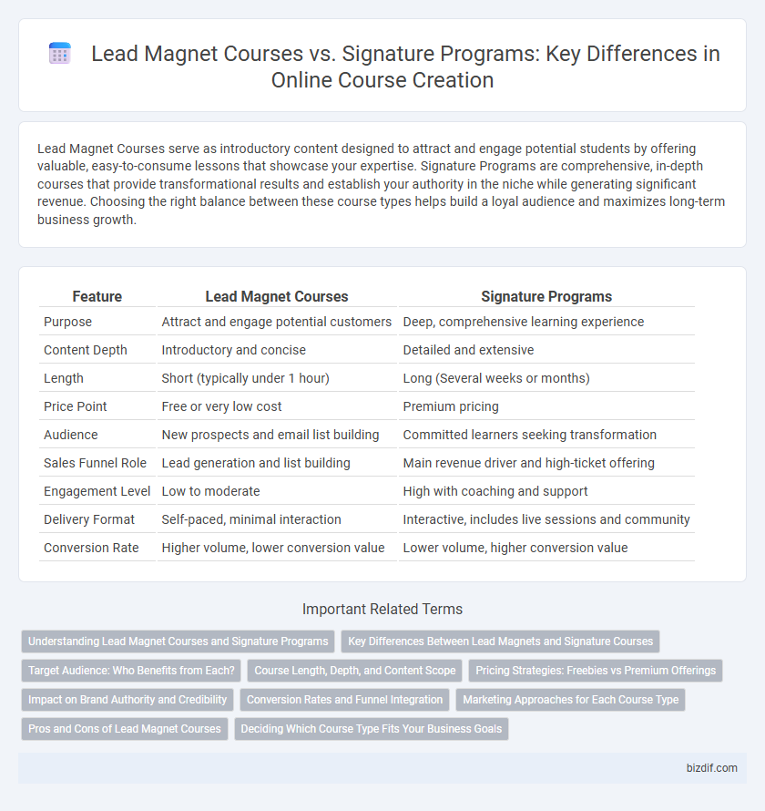 Lead Magnet Courses vs. Signature Programs: Key Differences in Online Course Creation