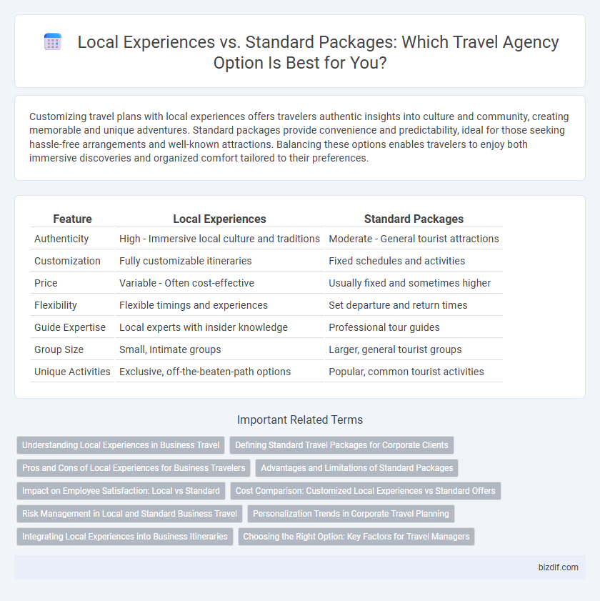 Local Experiences vs. Standard Packages: Which Travel Agency Option Is Best for You?