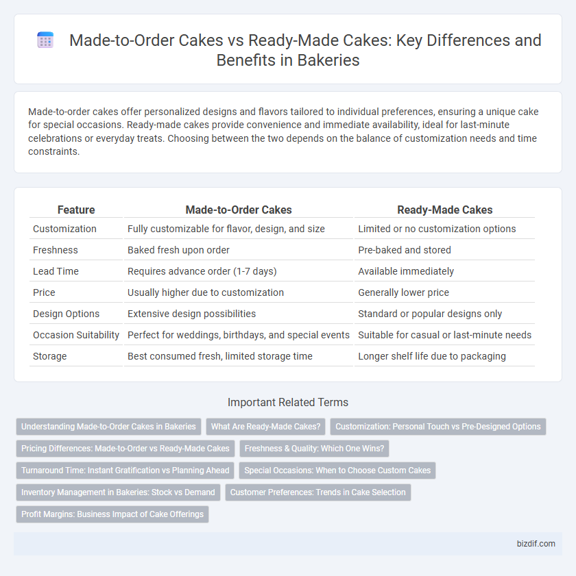 Made-to-Order Cakes vs Ready-Made Cakes: Key Differences and Benefits in Bakeries