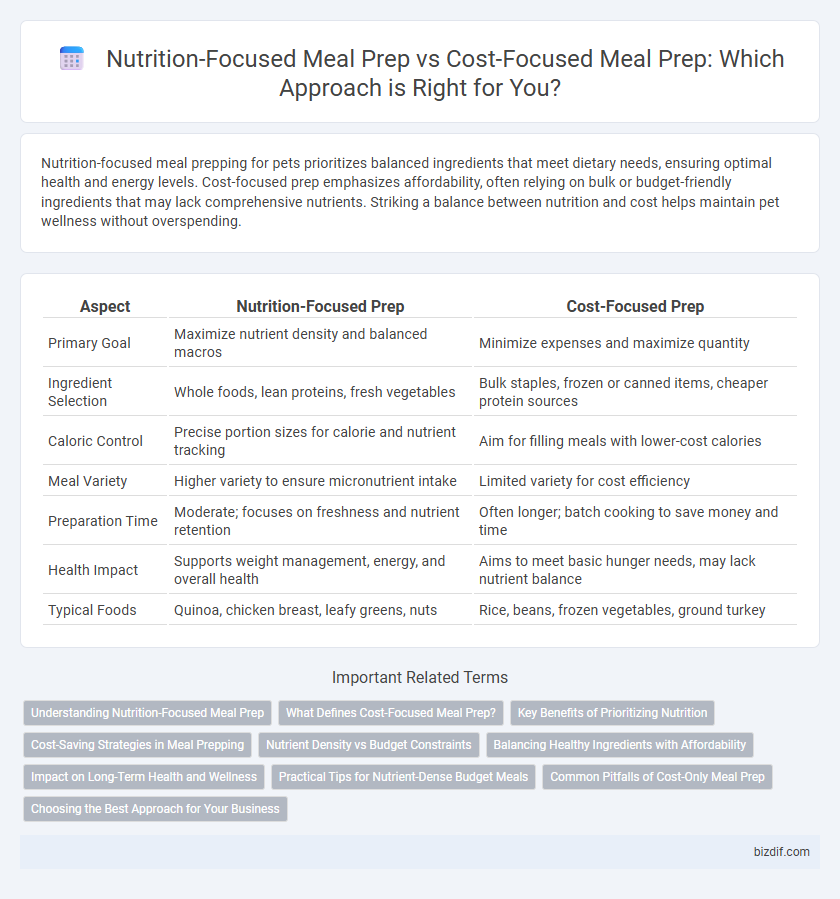 Nutrition-Focused Meal Prep vs Cost-Focused Meal Prep: Which Approach is Right for You?