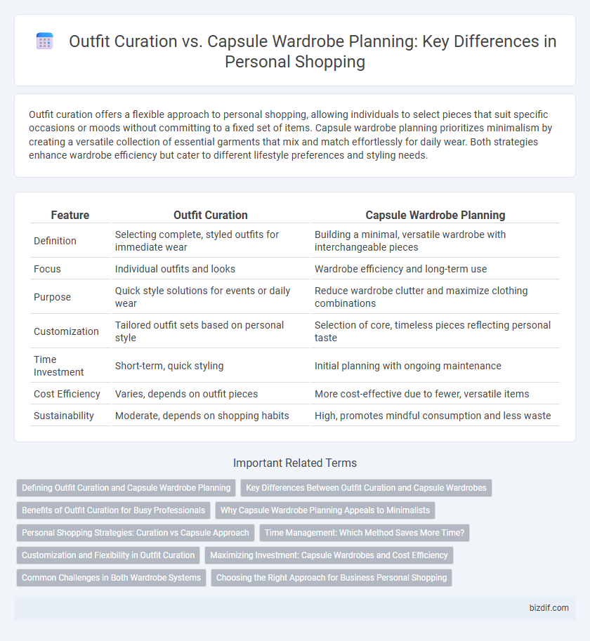 Outfit Curation vs. Capsule Wardrobe Planning: Key Differences in Personal Shopping