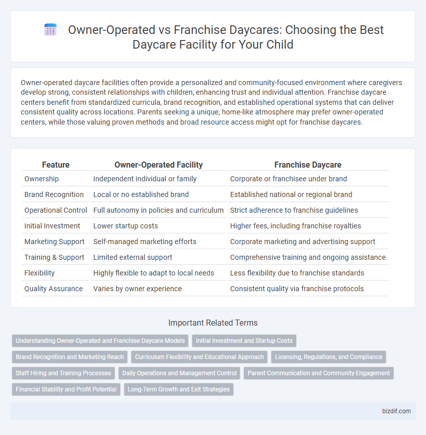 Owner-Operated vs Franchise Daycares: Choosing the Best Daycare Facility for Your Child