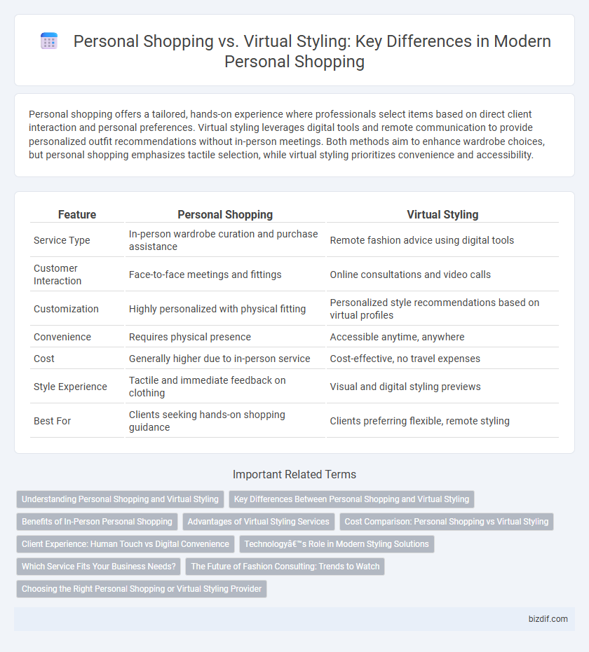 Personal Shopping vs. Virtual Styling: Key Differences in Modern Personal Shopping