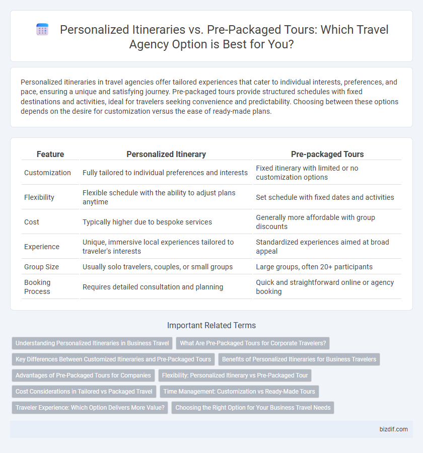 Personalized Itineraries vs. Pre-Packaged Tours: Which Travel Agency Option is Best for You?