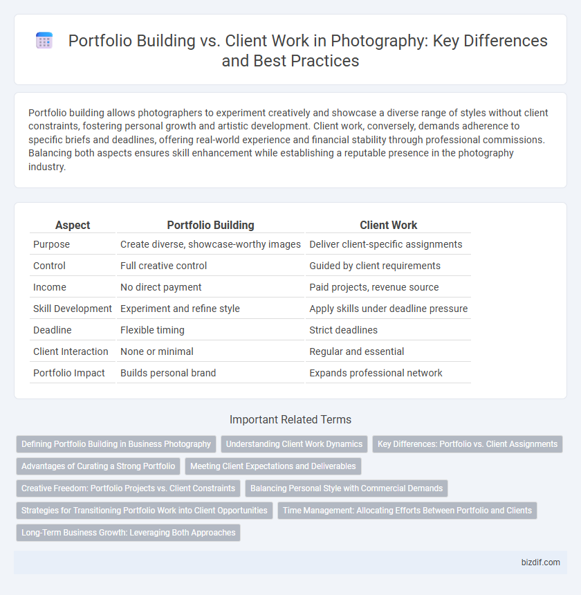 Portfolio Building vs. Client Work in Photography: Key Differences and Best Practices