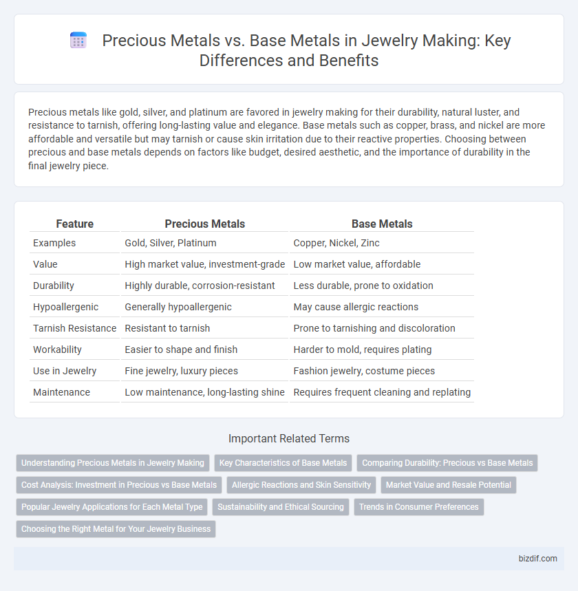 Precious Metals vs. Base Metals in Jewelry Making: Key Differences and Benefits