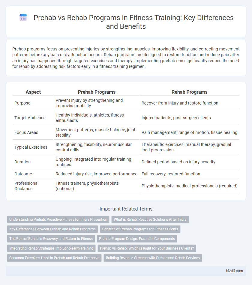 Prehab vs Rehab Programs in Fitness Training: Key Differences and Benefits