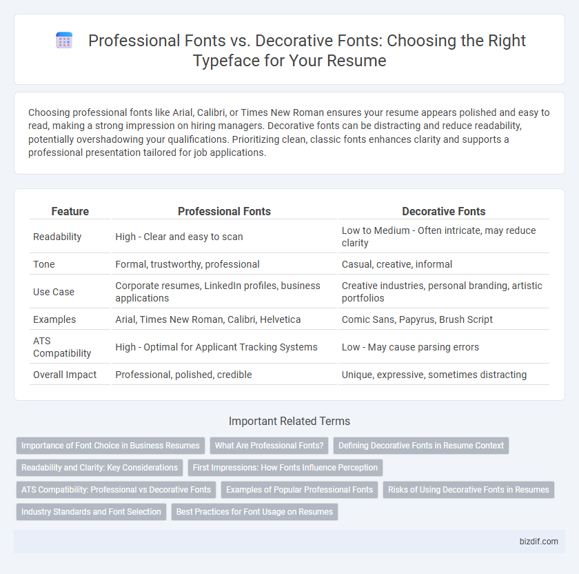 Professional Fonts vs. Decorative Fonts: Choosing the Right Typeface for Your Resume
