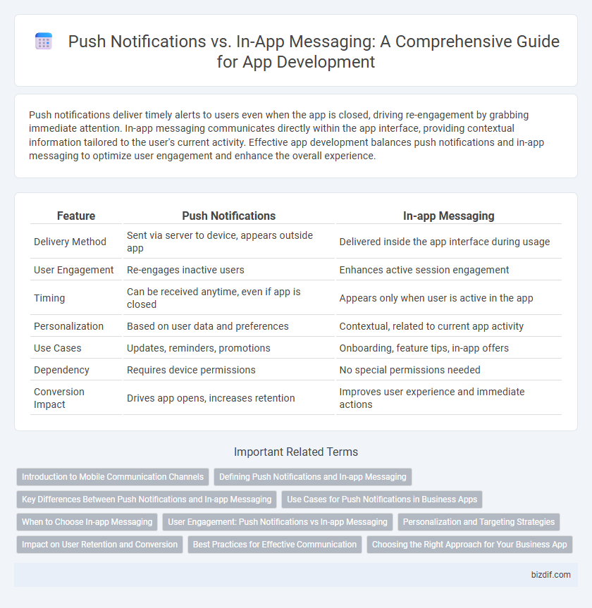 Push Notifications vs. In-App Messaging: A Comprehensive Guide for App Development
