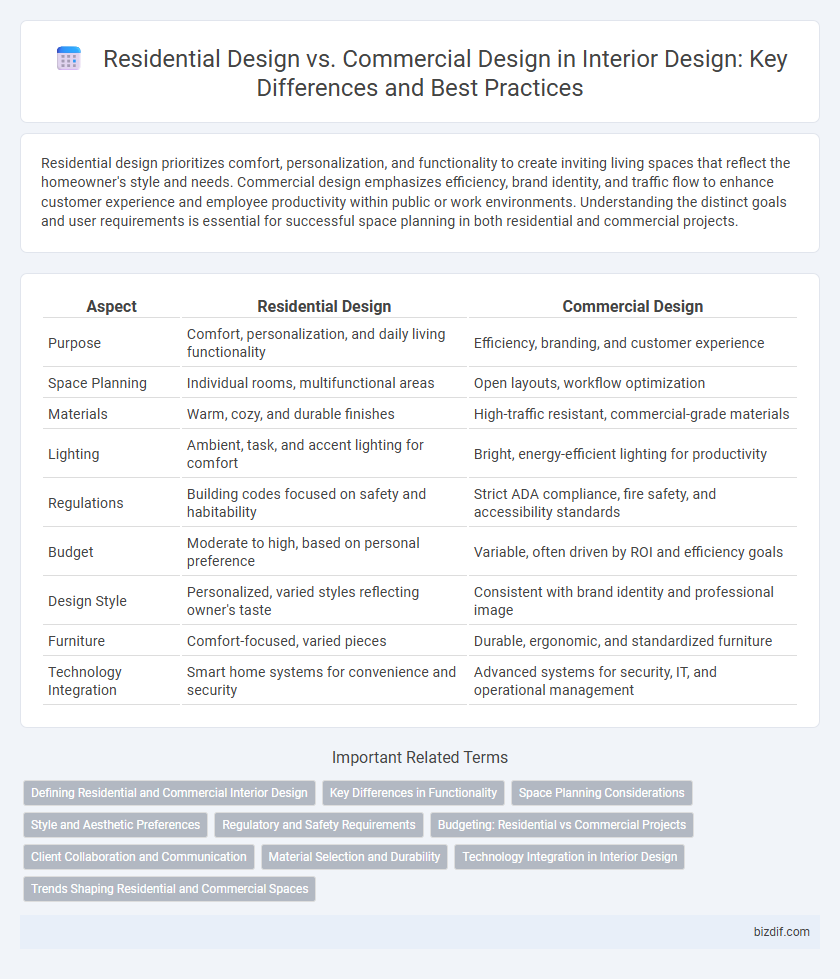 Residential Design vs. Commercial Design in Interior Design: Key Differences and Best Practices