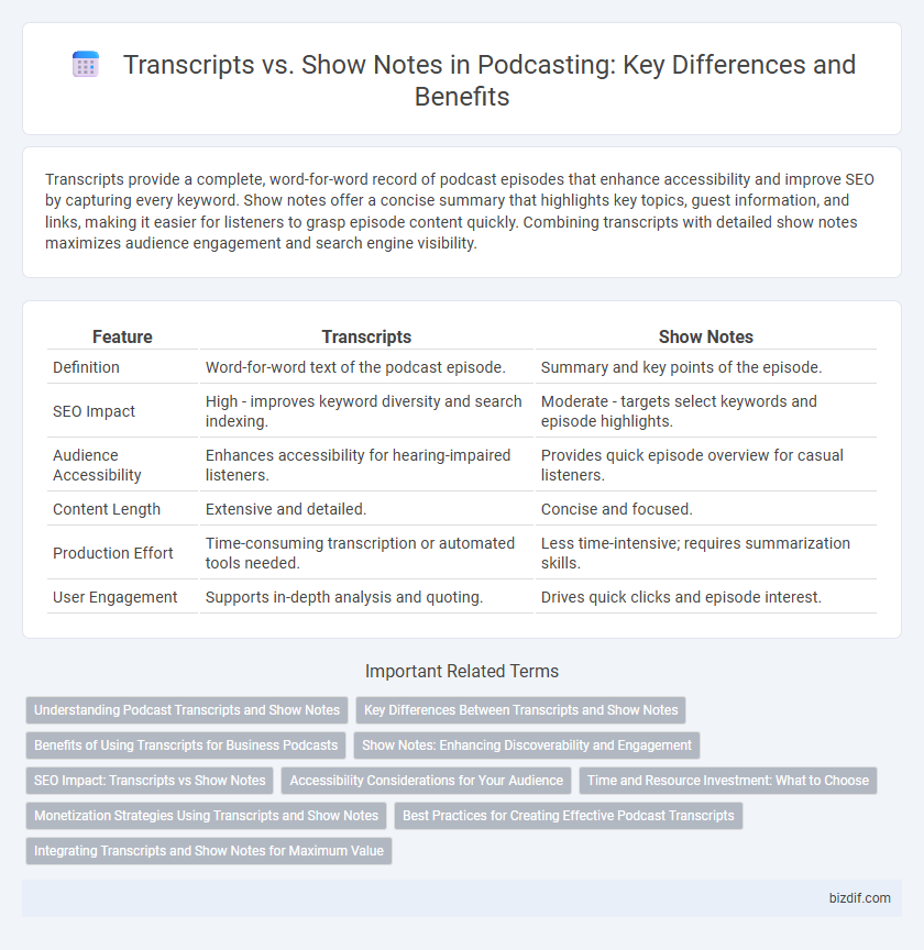 Transcripts vs. Show Notes in Podcasting: Key Differences and Benefits