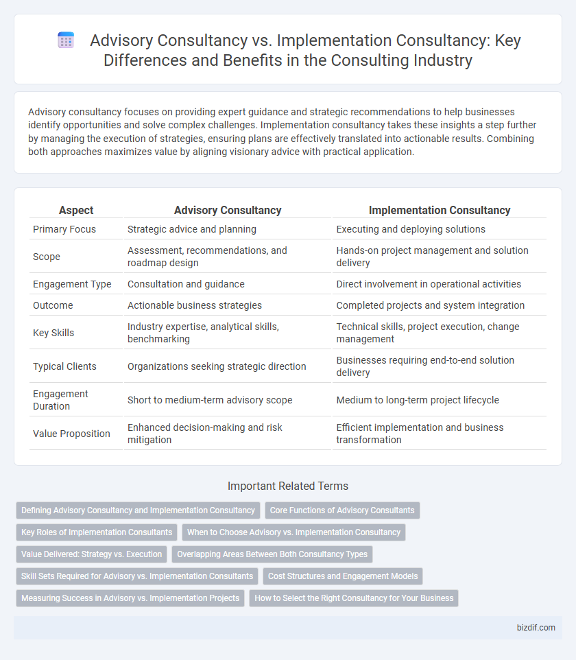 Advisory Consultancy vs. Implementation Consultancy: Key Differences and Benefits in the Consulting Industry