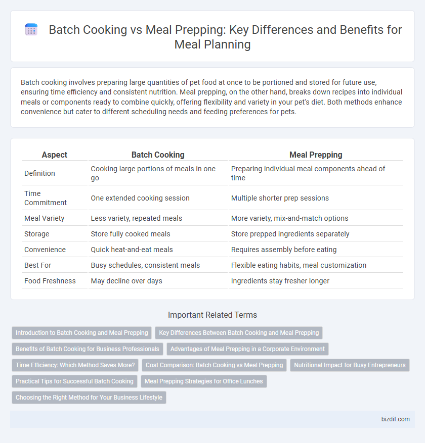 Batch Cooking vs Meal Prepping: Key Differences and Benefits for Meal Planning