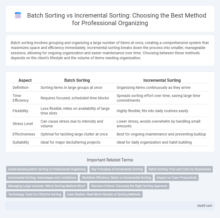 Batch Sorting vs Incremental Sorting: Choosing the Best Method for Professional Organizing
