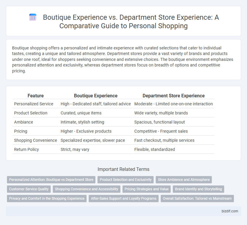 Boutique Experience vs. Department Store Experience: A Comparative Guide to Personal Shopping