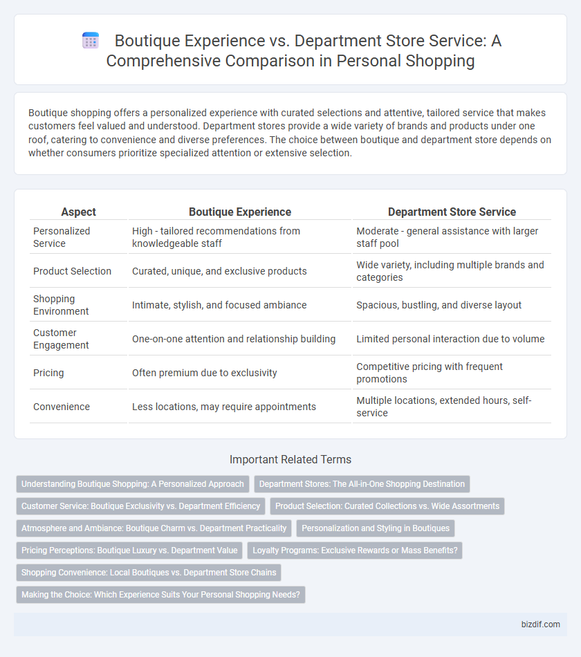 Boutique Experience vs. Department Store Service: A Comprehensive Comparison in Personal Shopping