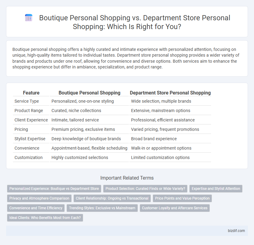 Boutique Personal Shopping vs. Department Store Personal Shopping: Which Is Right for You?