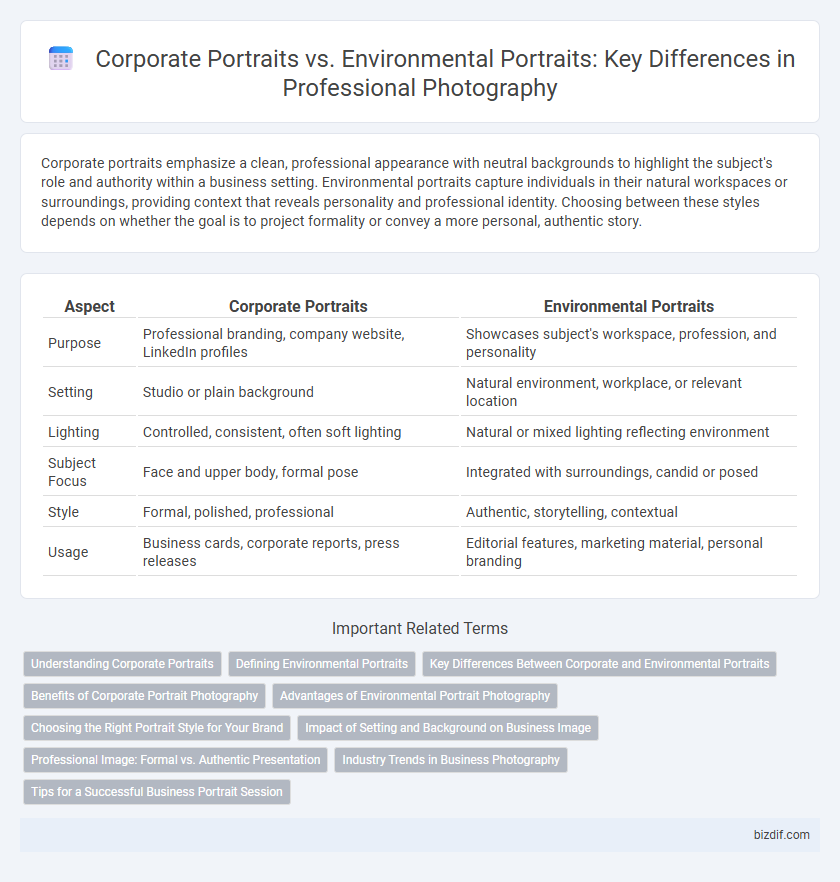 Corporate Portraits vs. Environmental Portraits: Key Differences in Professional Photography