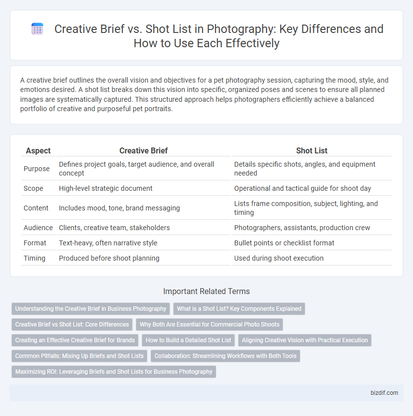 Creative Brief vs. Shot List in Photography: Key Differences and How to Use Each Effectively