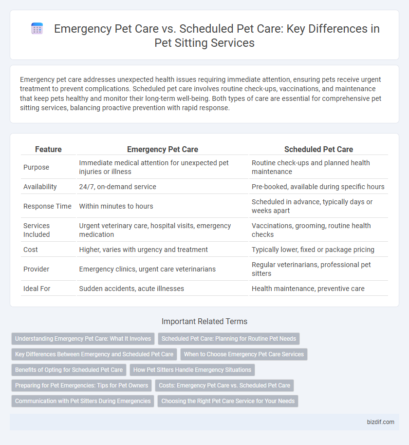 Emergency Pet Care vs. Scheduled Pet Care: Key Differences in Pet Sitting Services