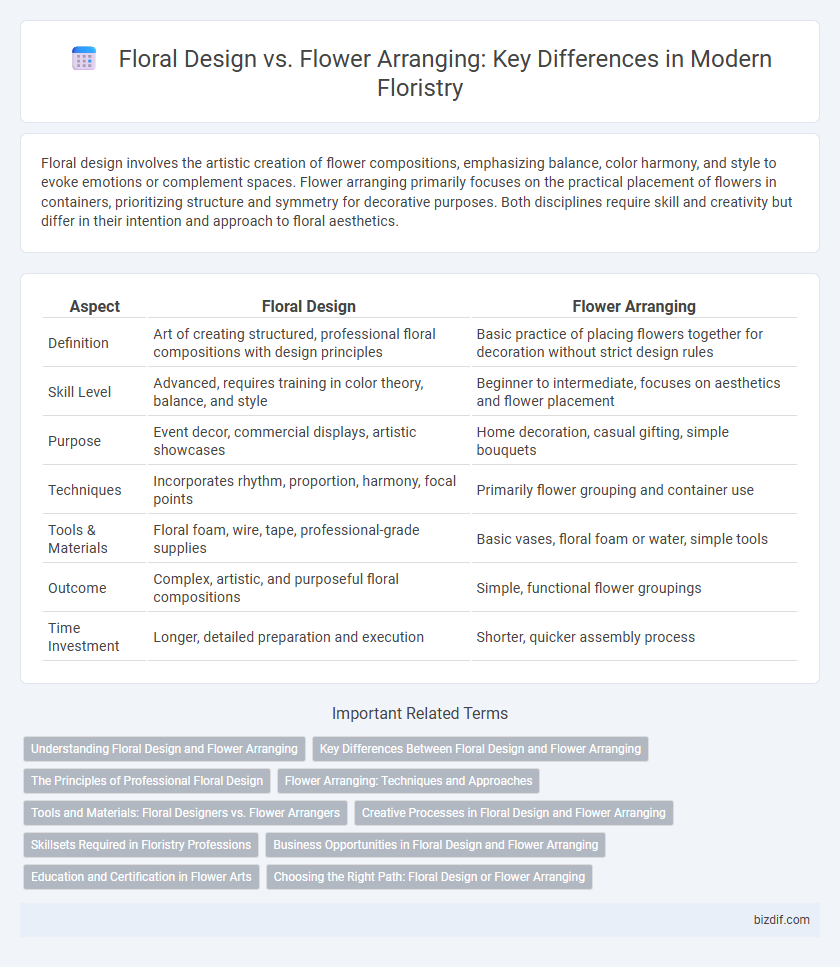 Floral Design vs. Flower Arranging: Key Differences in Modern Floristry
