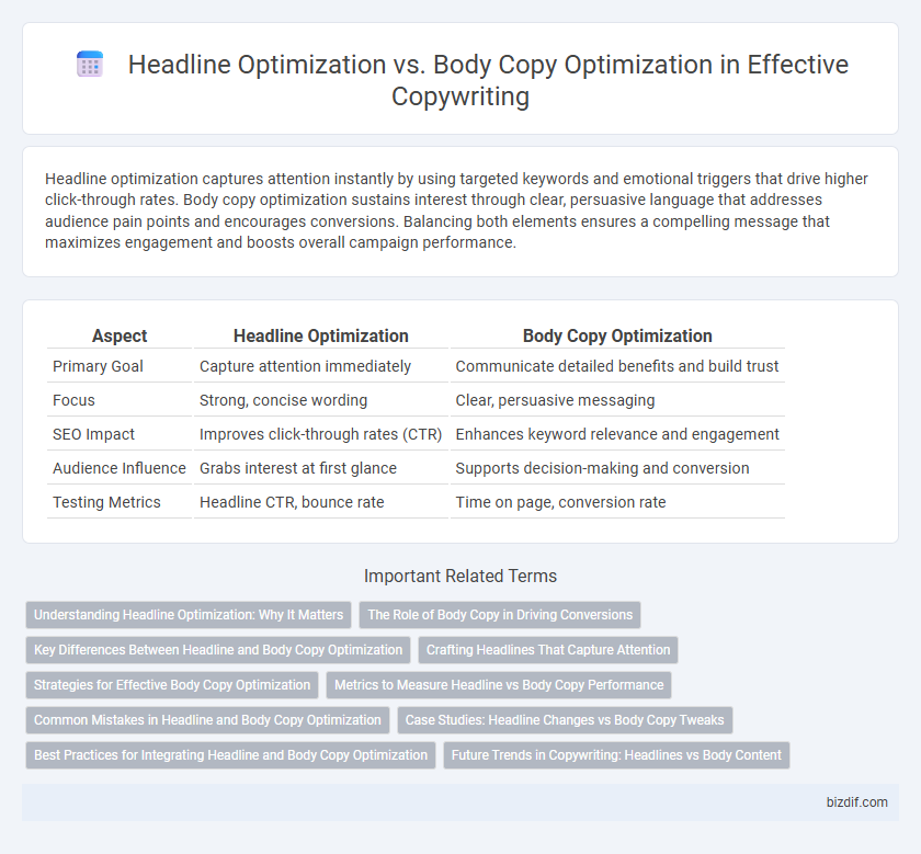 Headline Optimization vs. Body Copy Optimization in Effective Copywriting