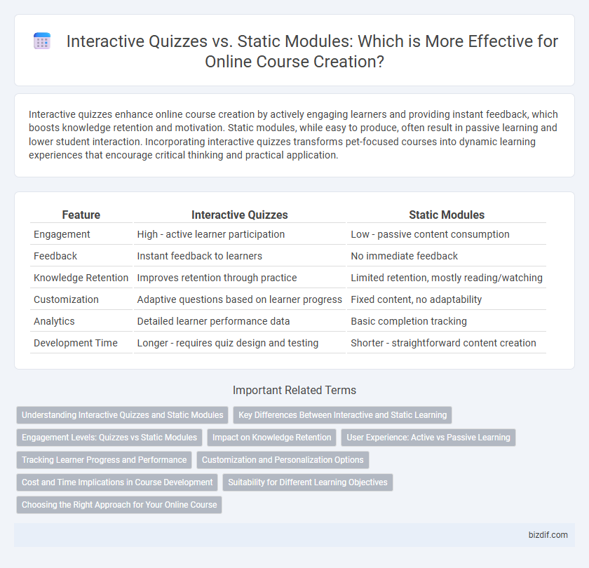 Interactive Quizzes vs. Static Modules: Which is More Effective for Online Course Creation?