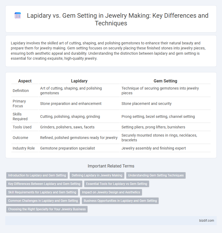 Lapidary vs. Gem Setting in Jewelry Making: Key Differences and Techniques
