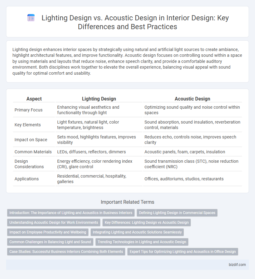 Lighting Design vs. Acoustic Design in Interior Design: Key Differences and Best Practices