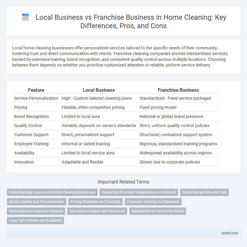 Local Business vs Franchise Business in Home Cleaning: Key Differences, Pros, and Cons