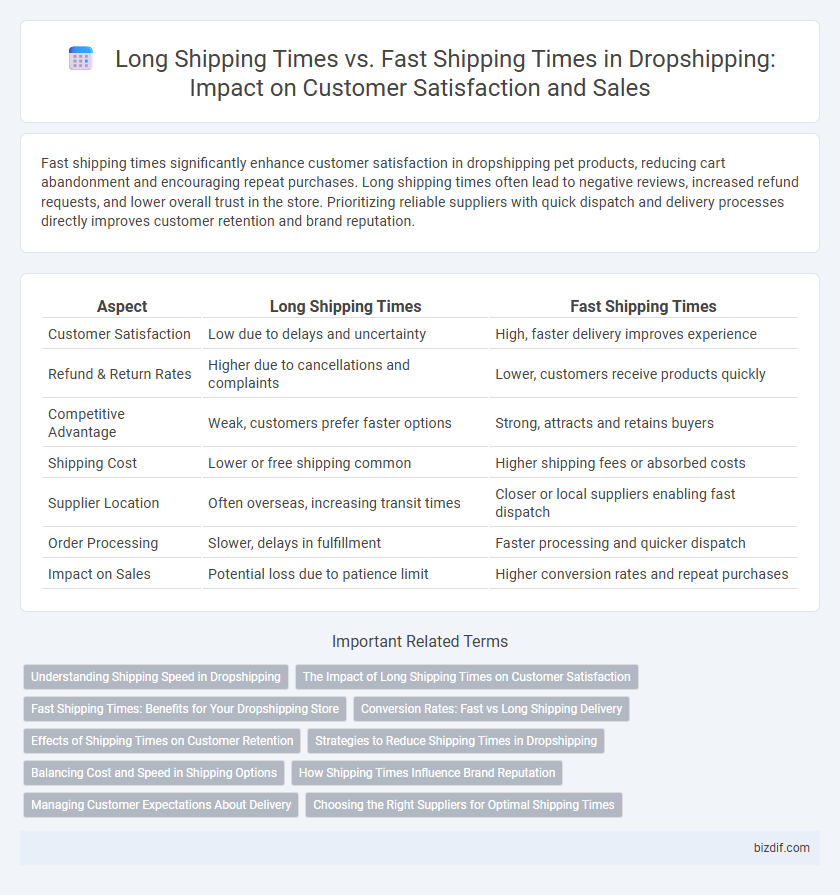 Long Shipping Times vs. Fast Shipping Times in Dropshipping: Impact on Customer Satisfaction and Sales