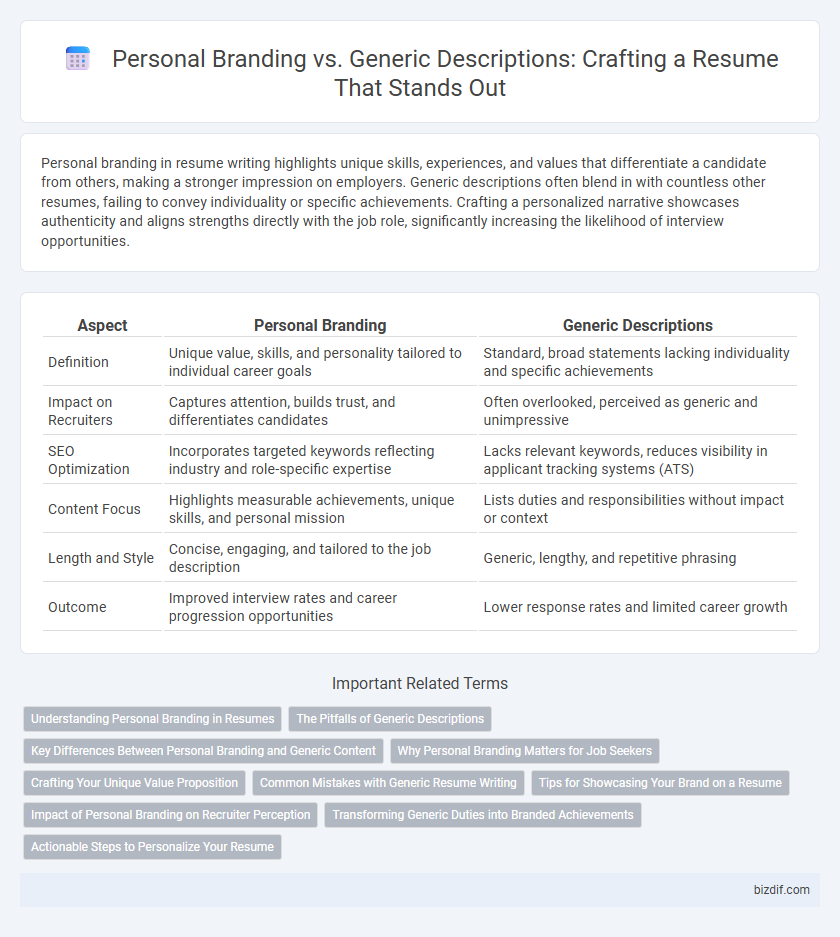 Personal Branding vs. Generic Descriptions: Crafting a Resume That Stands Out