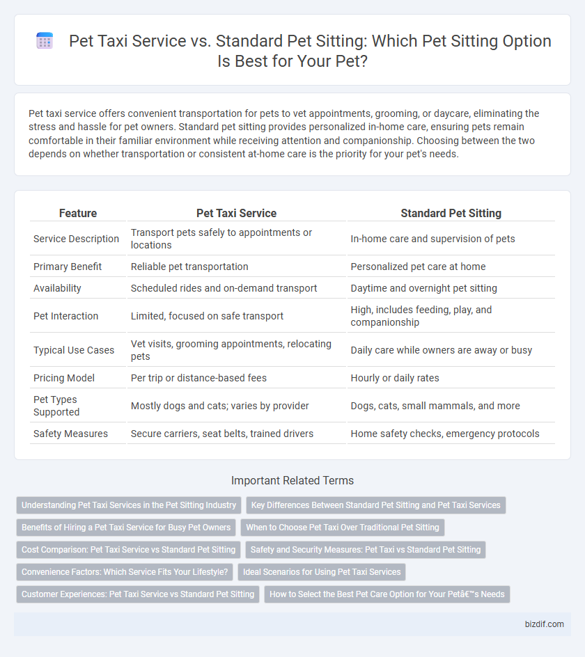 Pet Taxi Service vs. Standard Pet Sitting: Which Pet Sitting Option Is Best for Your Pet?