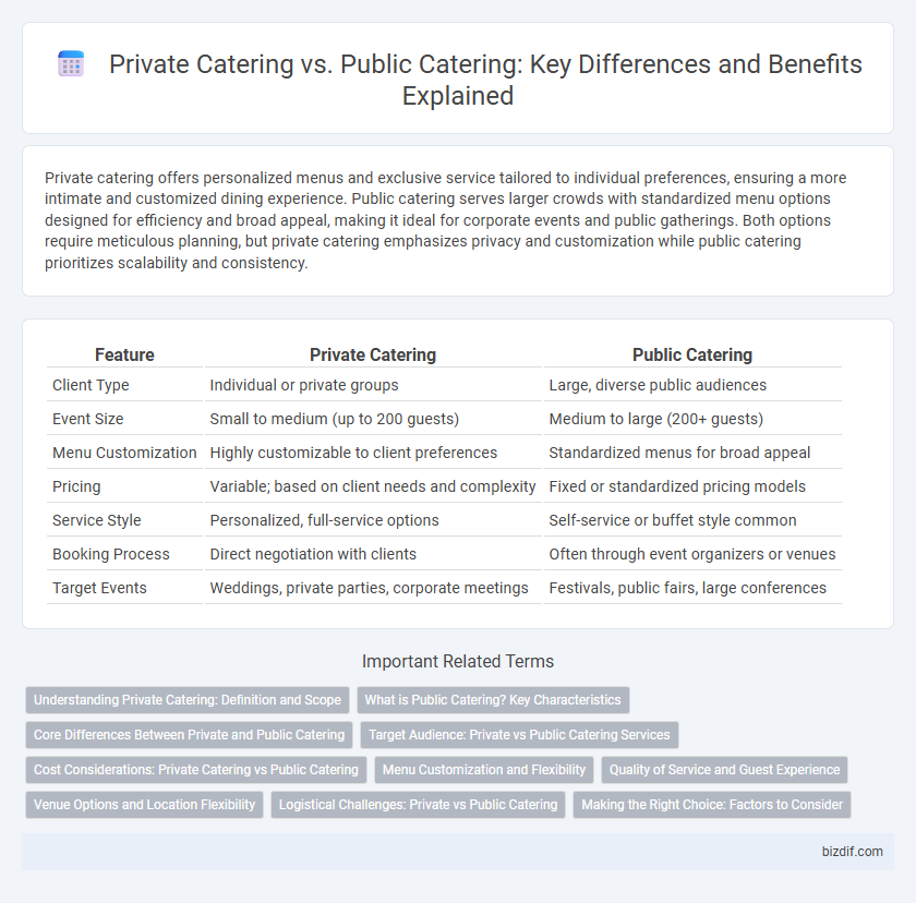 Private Catering vs. Public Catering: Key Differences and Benefits Explained