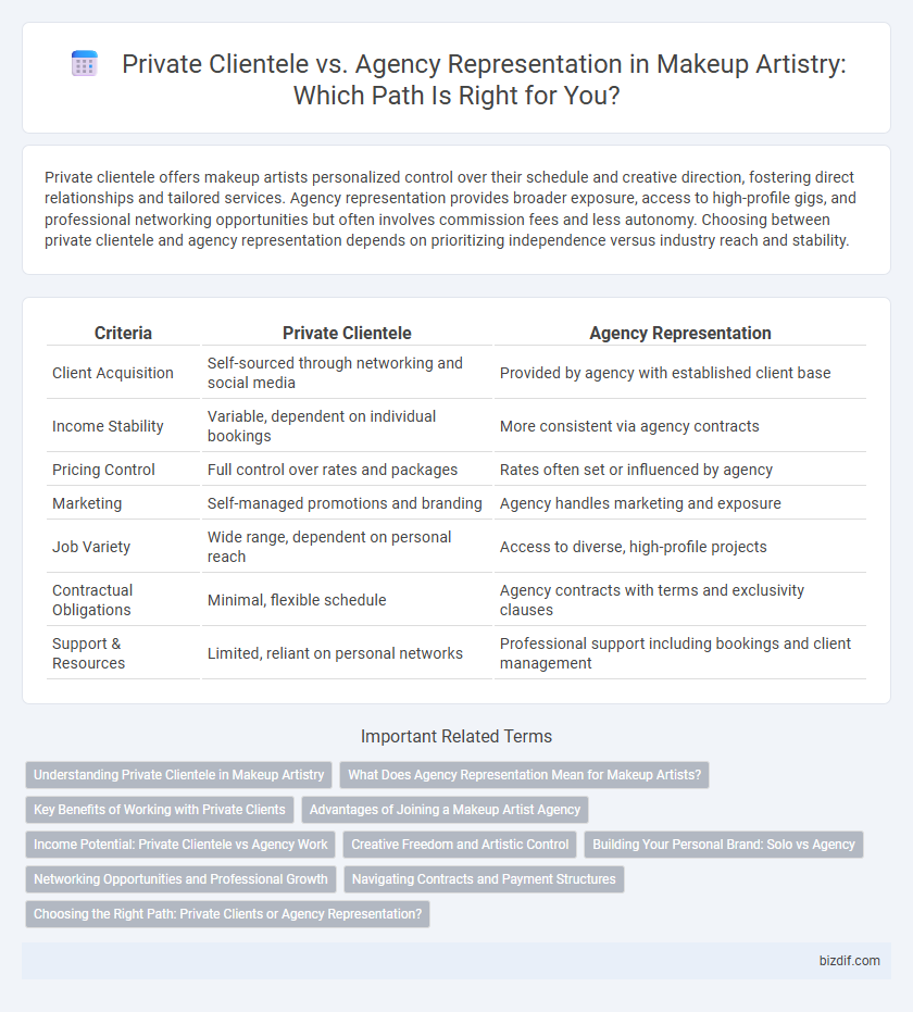 Private Clientele vs. Agency Representation in Makeup Artistry: Which Path Is Right for You?