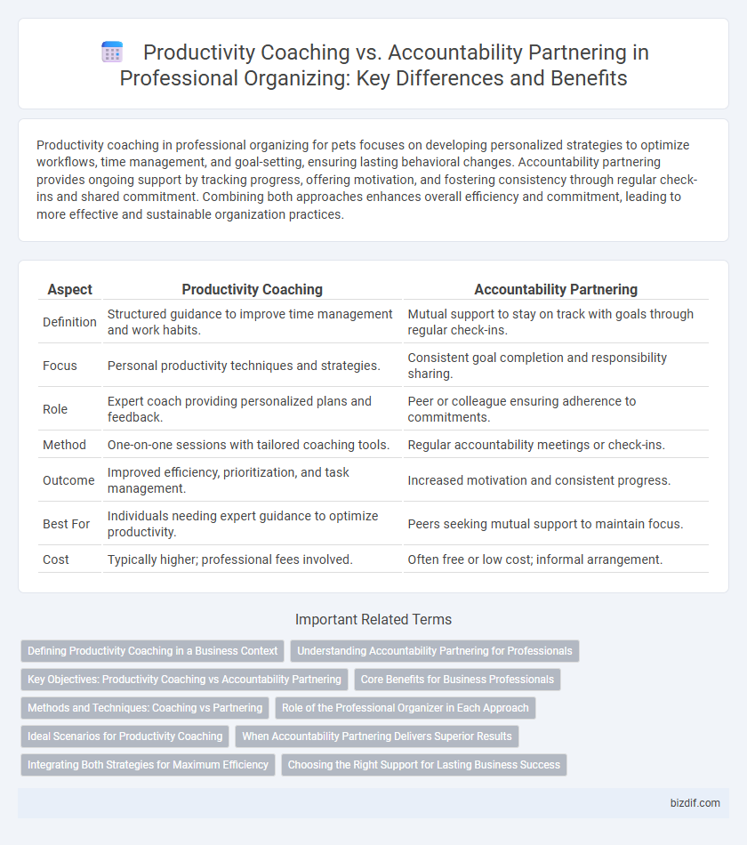 Productivity Coaching vs. Accountability Partnering in Professional Organizing: Key Differences and Benefits