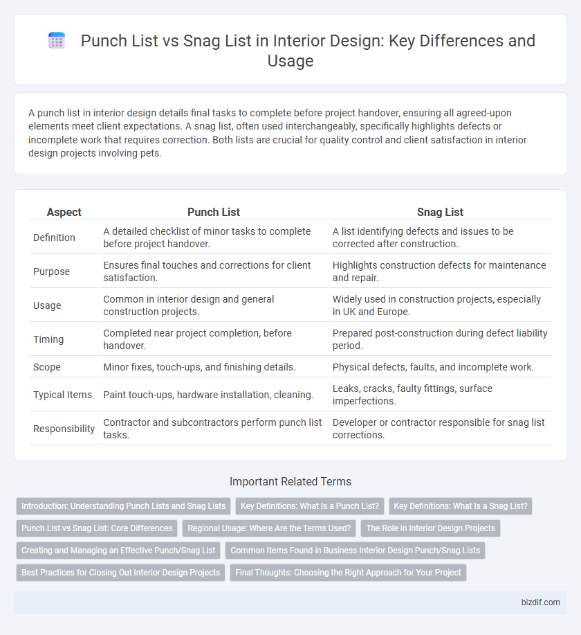 Punch List vs Snag List in Interior Design: Key Differences and Usage