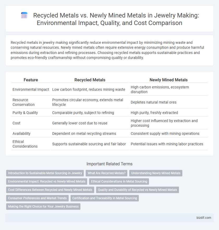 Recycled Metals vs. Newly Mined Metals in Jewelry Making: Environmental Impact, Quality, and Cost Comparison