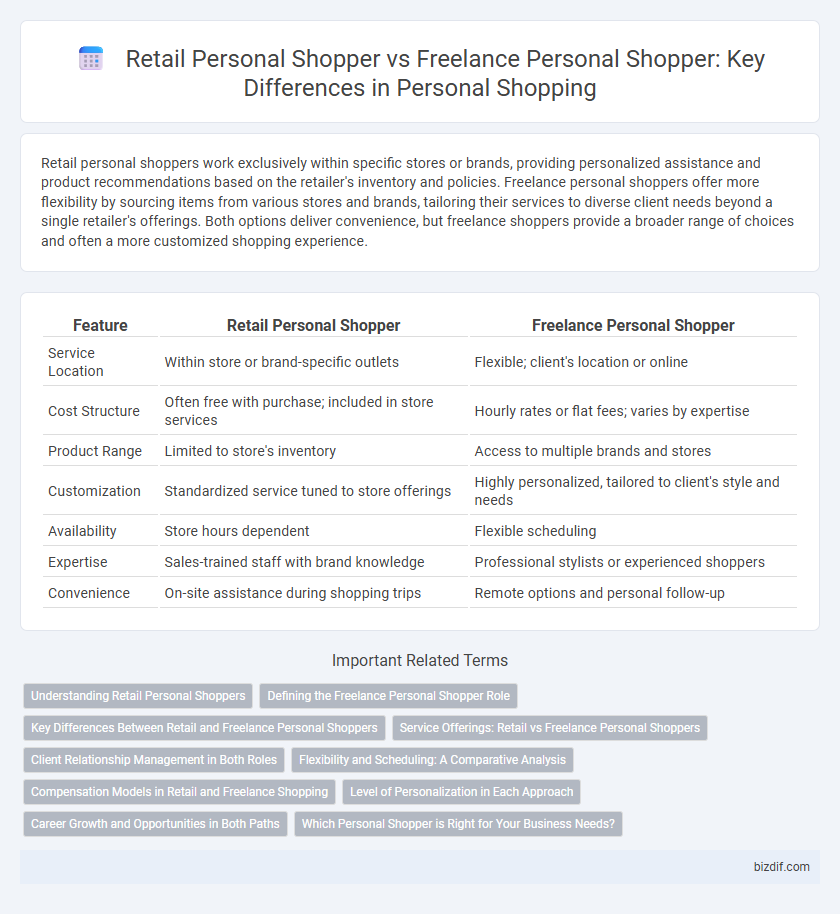 Retail Personal Shopper vs Freelance Personal Shopper: Key Differences in Personal Shopping
