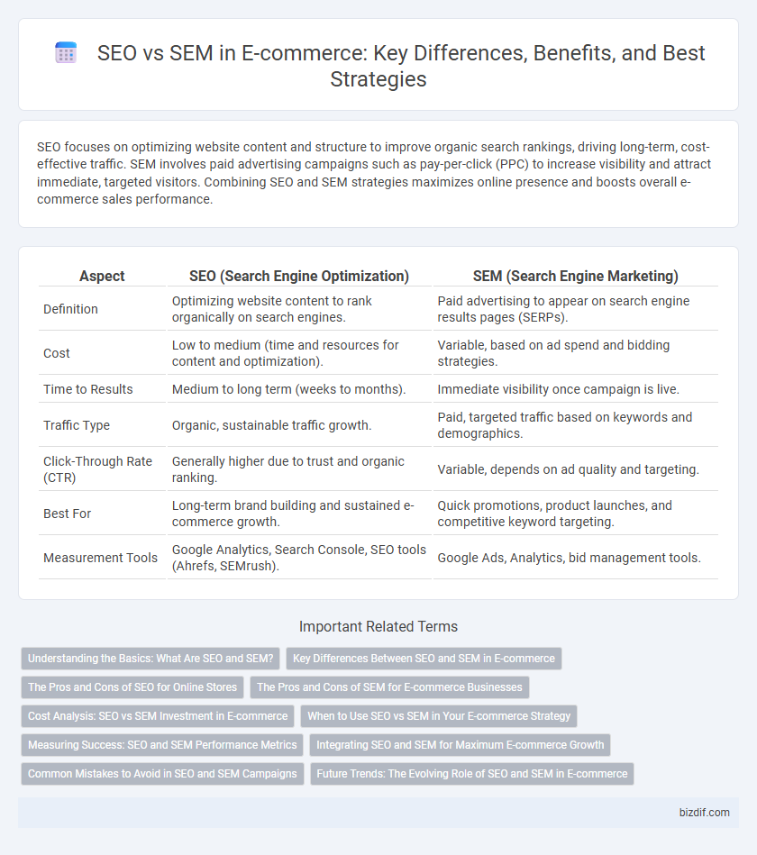 SEO vs SEM in E-commerce: Key Differences, Benefits, and Best Strategies