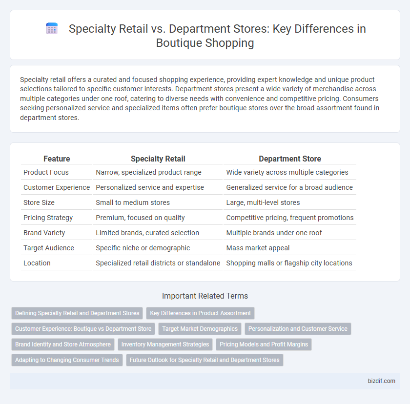 Specialty Retail vs. Department Stores: Key Differences in Boutique Shopping