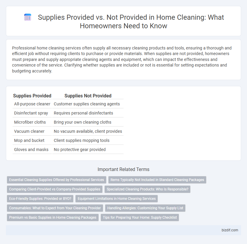 Supplies Provided vs. Not Provided in Home Cleaning: What Homeowners Need to Know