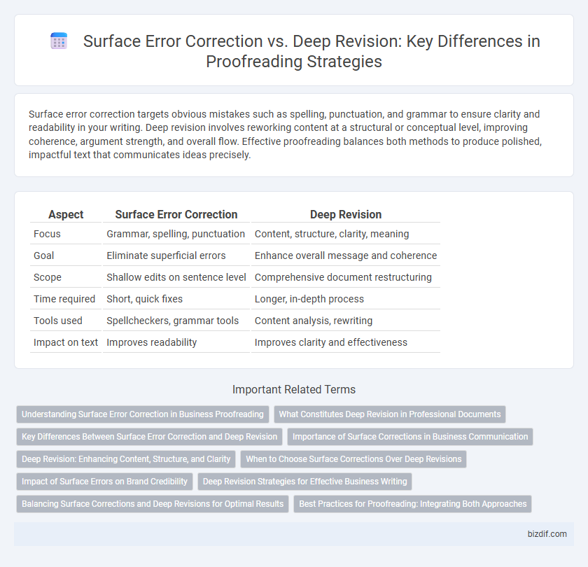 Surface Error Correction vs. Deep Revision: Key Differences in Proofreading Strategies