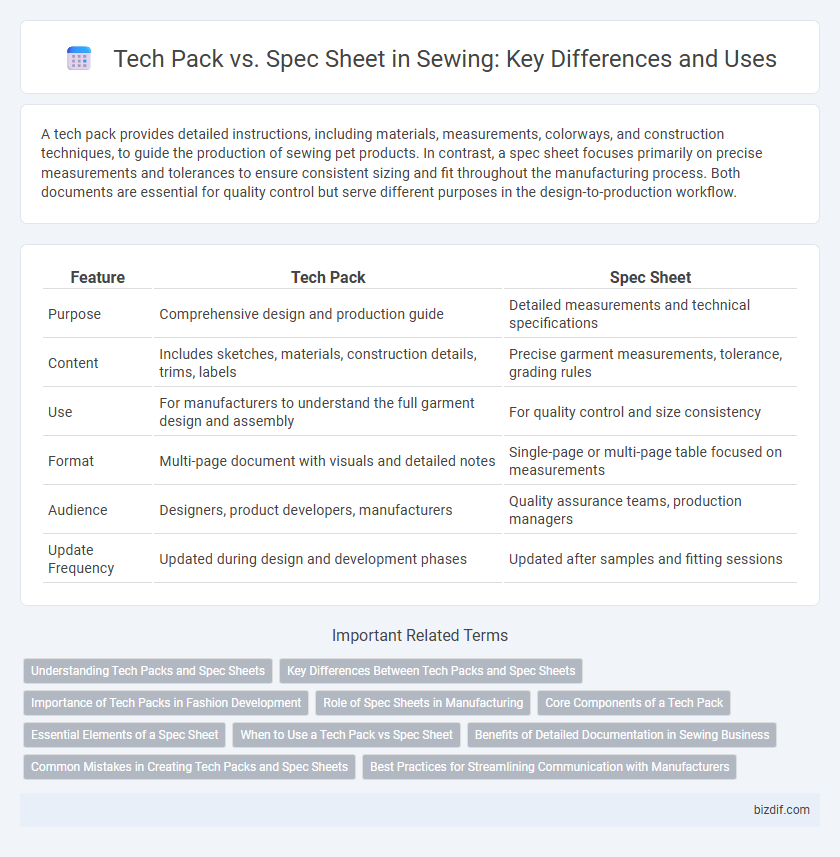 Tech Pack vs. Spec Sheet in Sewing: Key Differences and Uses