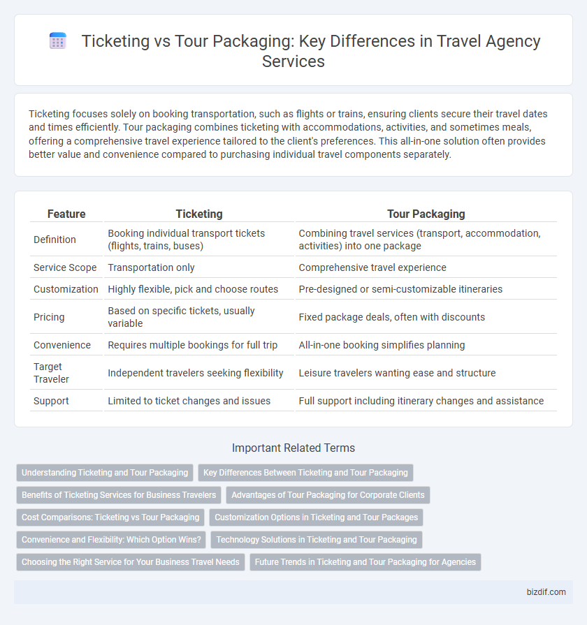 Ticketing vs Tour Packaging: Key Differences in Travel Agency Services