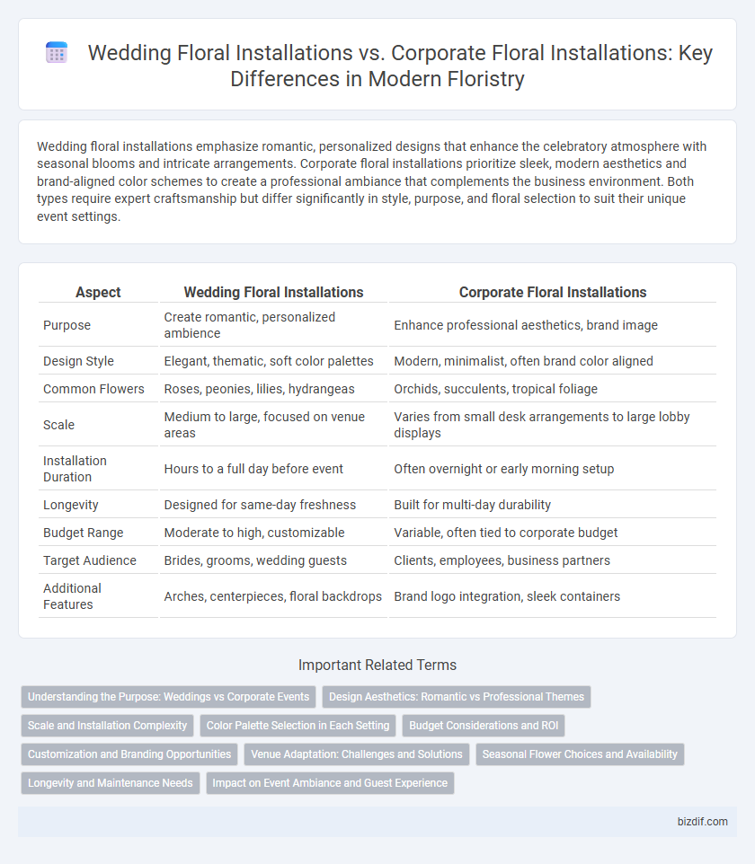 Wedding Floral Installations vs. Corporate Floral Installations: Key Differences in Modern Floristry